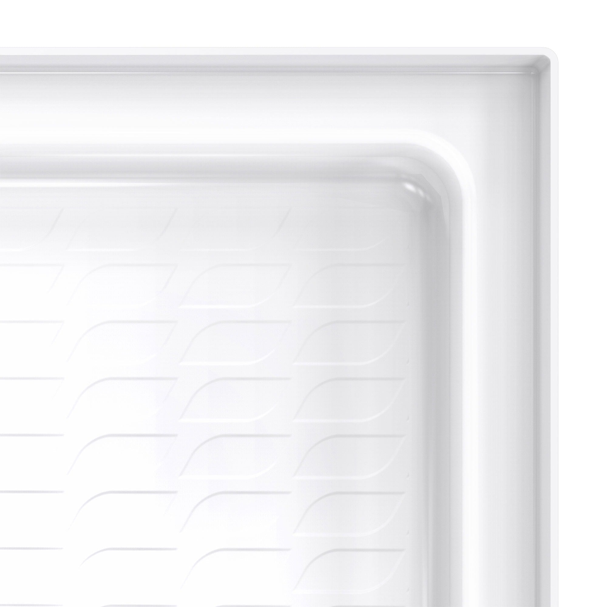 DreamLine, DreamLine B1DS6030LTR0001 DreamStone 30" D x 60" W x 4 3/16" H Right Drain Single Threshold Shower Base in White