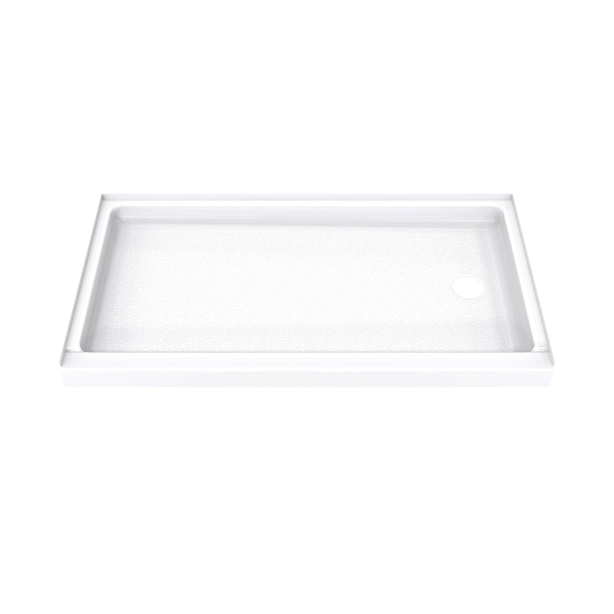 DreamLine, DreamLine B1DS6032XSR0001 DreamStone 32" D x 60" W x 4 5/16" H Right Drain Single Threshold Shower Base in White