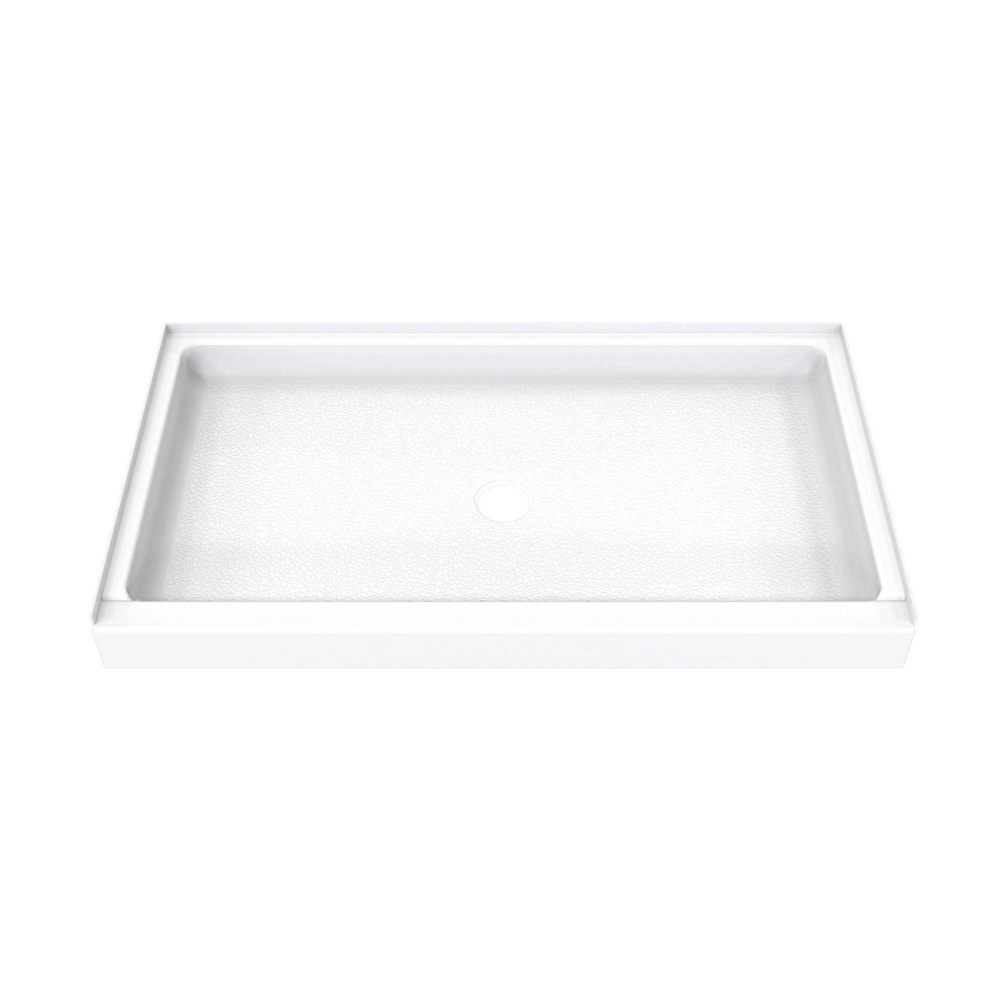 DreamLine, DreamLine B1DS6034XXC0001 DreamStone 34" D x 60" W x 5 1/2" H Center Drain Single Threshold Shower Base in White