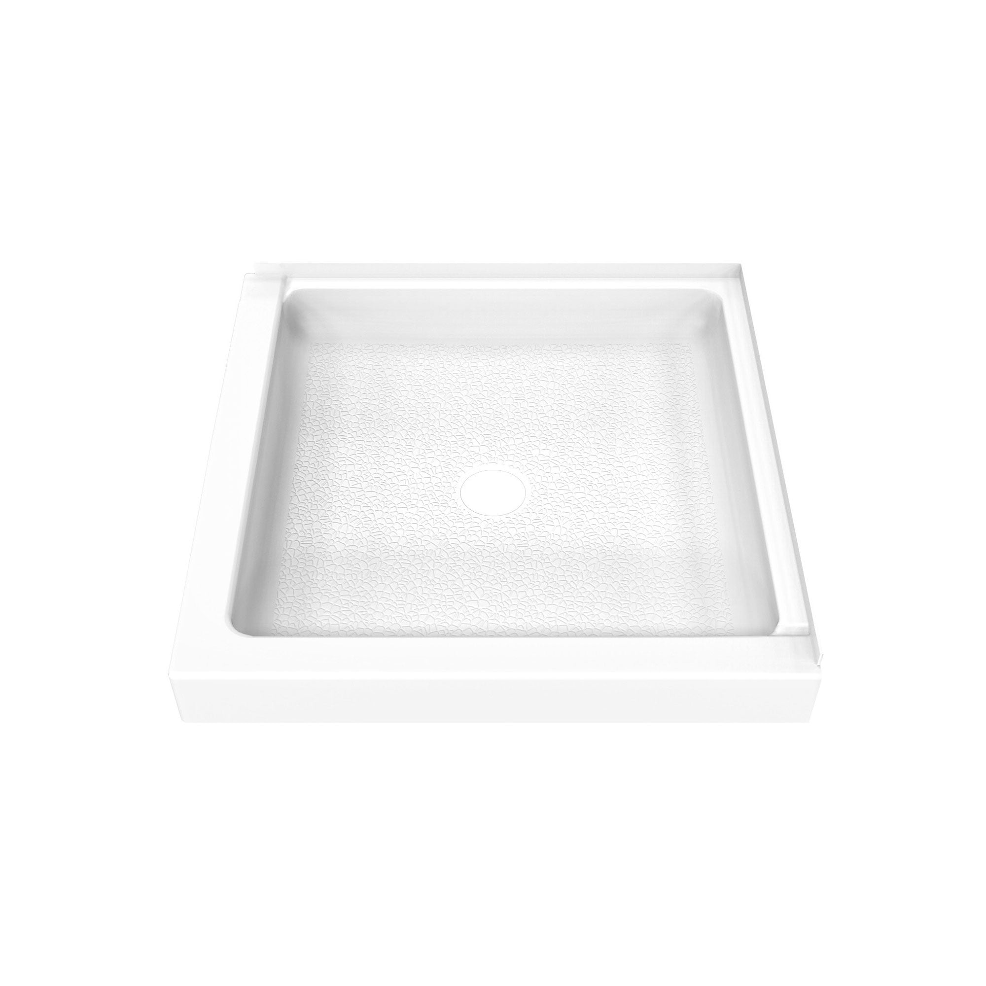 DreamLine, DreamLine B2DS3636XXC0001 DreamStone 36" D x 36" W x 5 1/2" H Center Drain Double Threshold Shower Base in White