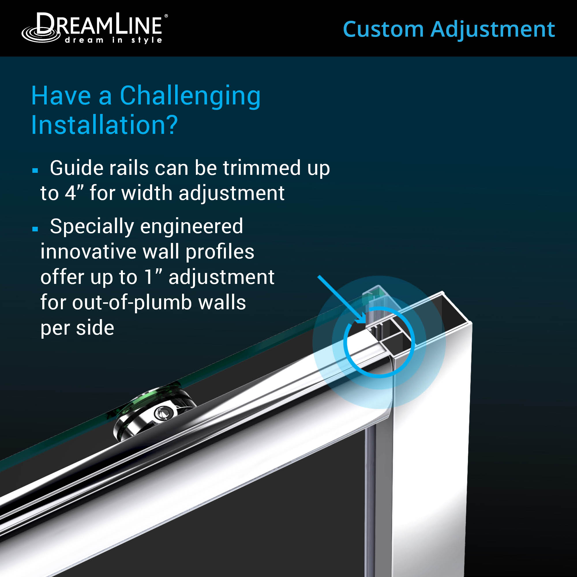 DreamLine, DreamLine DL-6107-CLC-06 Infinity-Z 36 in. D x 48 in. W x 76 3/4 in. H Sliding Shower Door in Oil Rubbed Bronze, Center Drain Base, Backwall