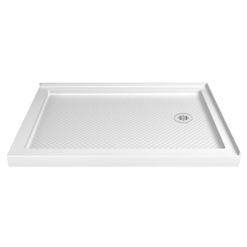 DreamLine, DreamLine DLT-1034482 SlimLine 34"D x 48"W x 2 3/4"H Right Drain Double Threshold Shower Base in White