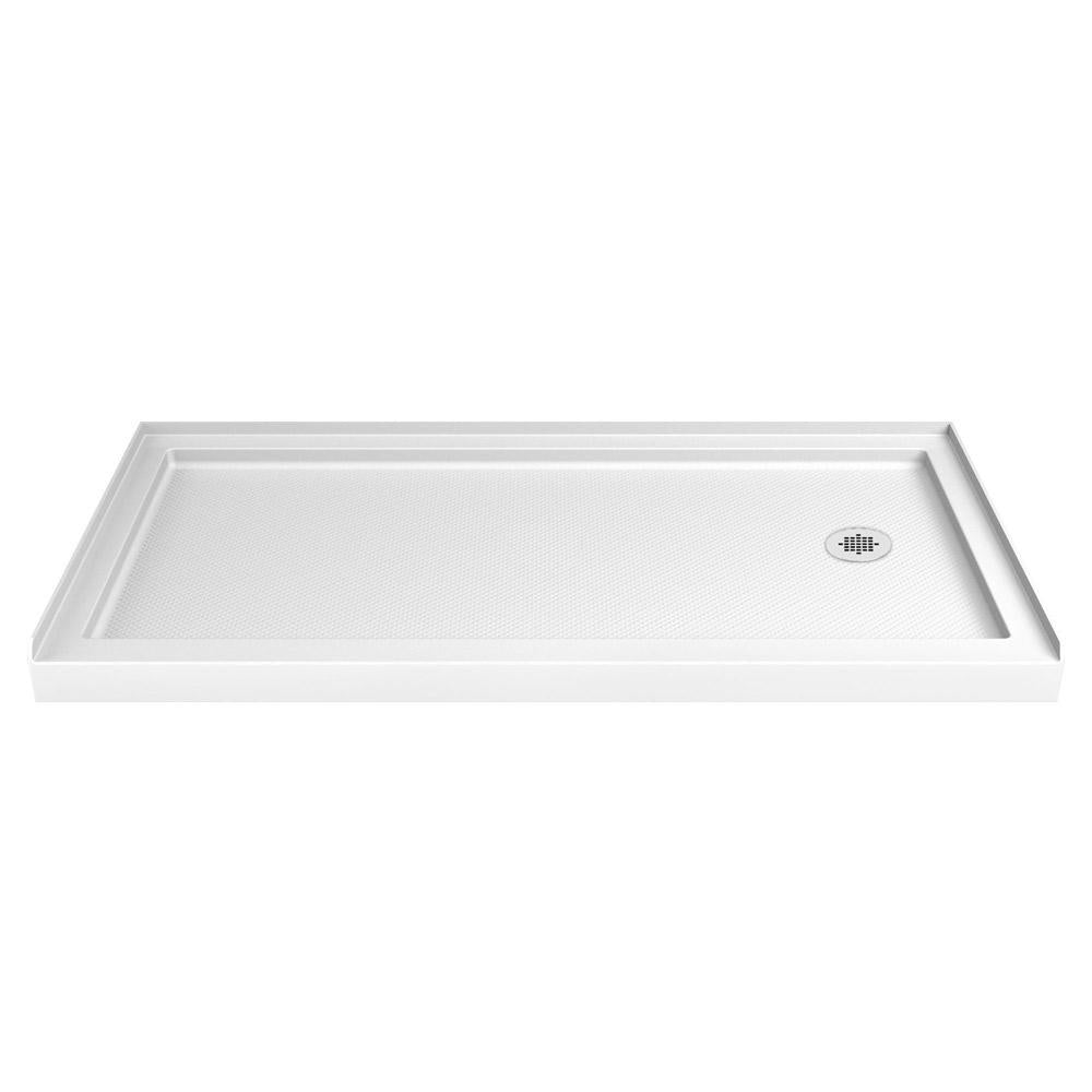 DreamLine, DreamLine DLT-1132602 SlimLine 32"D x 60"W x 2 3/4"H Right Drain Single Threshold Shower Base in White