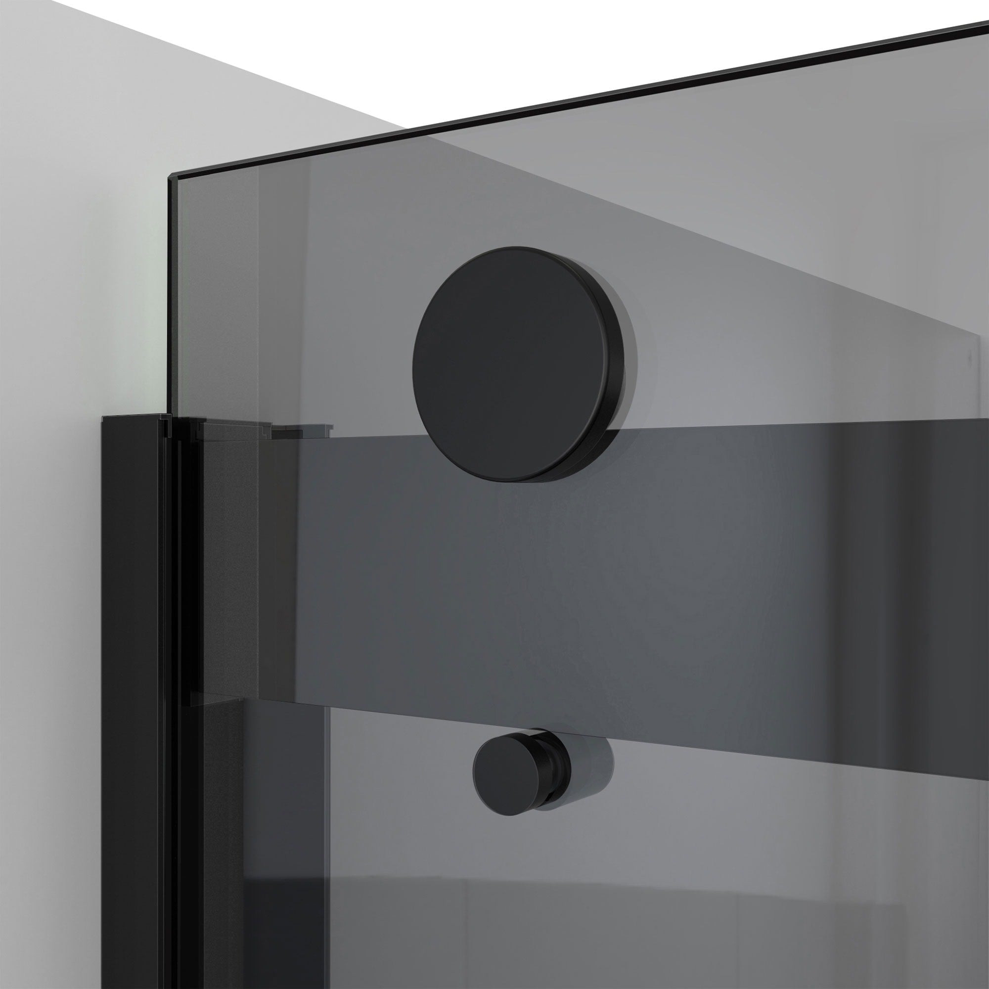 DreamLine, DreamLine SDVH48W760VXG09 Sapphire-V 44 - 48" W x 76" H Bypass Shower Door in Satin Black and Gray Glass